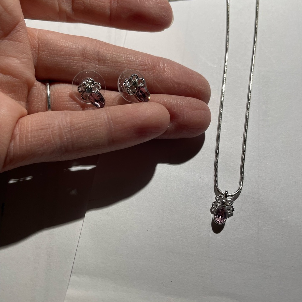 Elegant Silver and Purple Jewelry Set